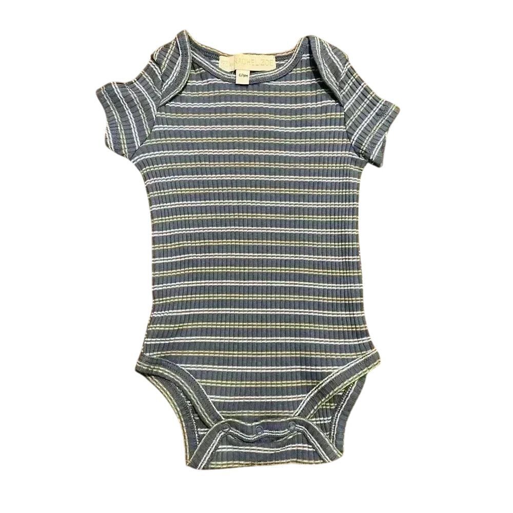 Rachel Zoe Navy Blue Striped Ribbed Baby Bodysuit Onesie 6-9M E53‎